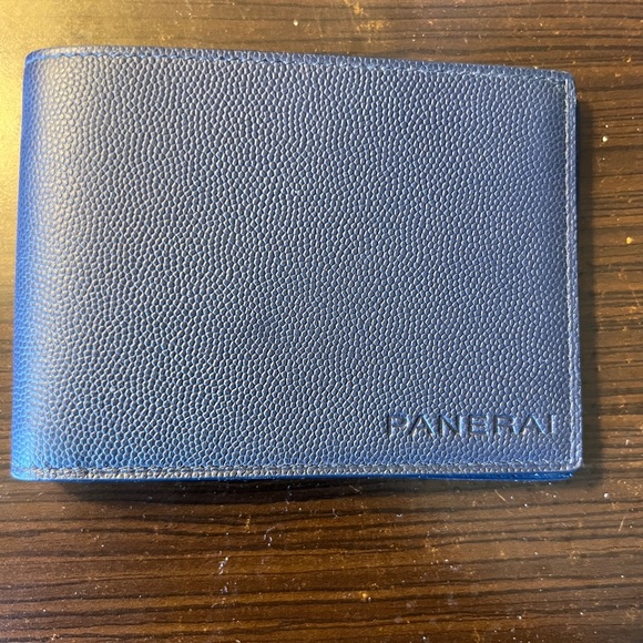Officine Panerai Blue Leather Authentic Wallet - Picture 1 of 7